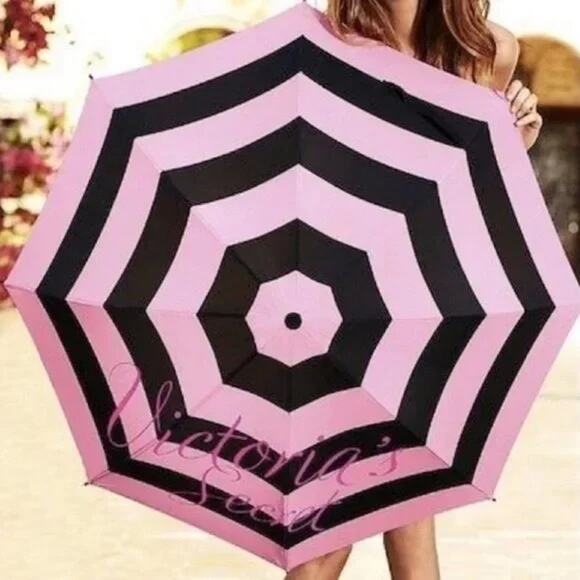 Victoria's Secret Accessories - Victoria's Secret Umbrella Pink and Black Stripe